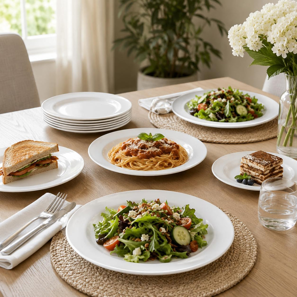 10.75" Melamine Round Dinner Plates, 6-Piece Plate Sets