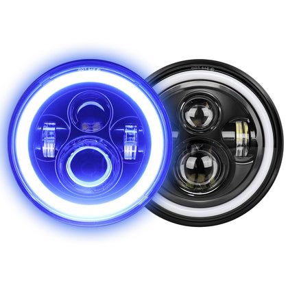 7 inch led headlight, Round H6024 led Headlight Blue Halo headlight Running Amber Turn Signal Seal Beam 7" round