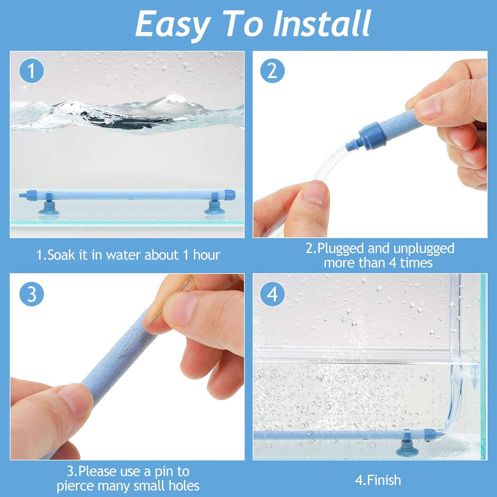 4 Pieces Aquarium Bubble Wall Air Stone Bar 10 Inch Fish Tank Bubble Release Diffuser Bar Tube for Fish Tank Aquarium