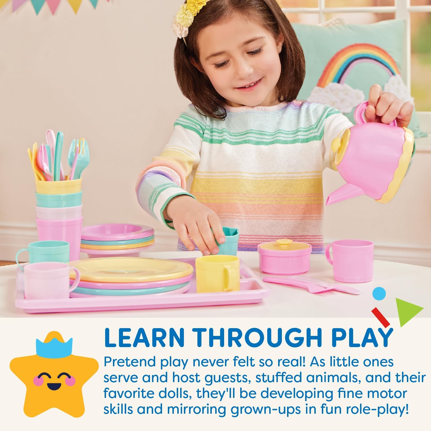 – Play Circle – Dish Set – Plates, Cups, and Tea Party Toys – Kitchen Toys for Toddlers – Pretend Play – 3+ Years(34