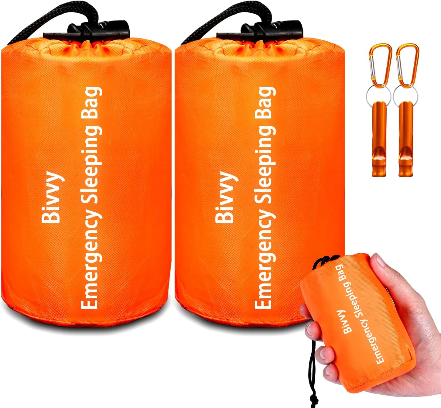 Emergency Sleeping Bag Survival Bag, Cymuber Portable Waterproof Thermal Bivy Sacks Tac Bivvy Bags,Camping Mylar