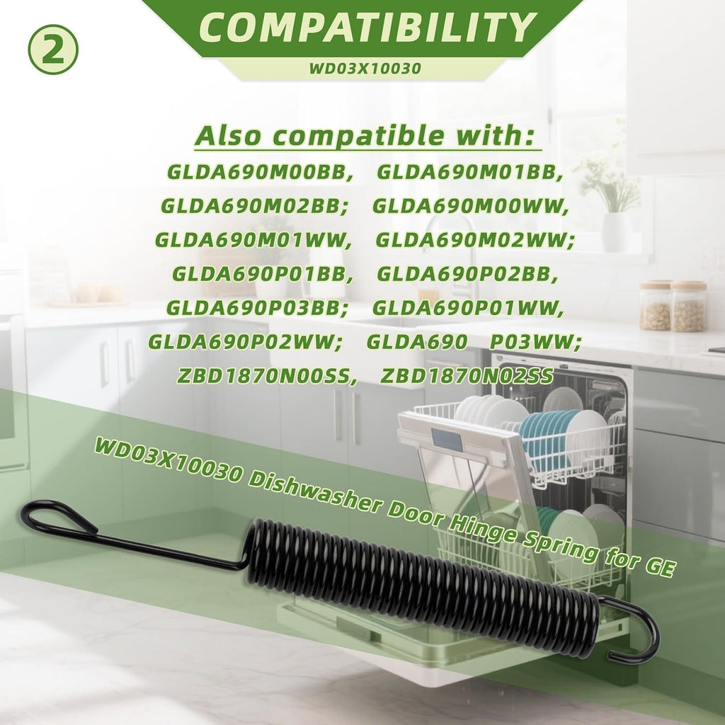 WD03X10030 Dishwasher Door Hinge Spring for GE, Replaces AP3994827 1263909, AH1481850, EA1481850, PS1481850