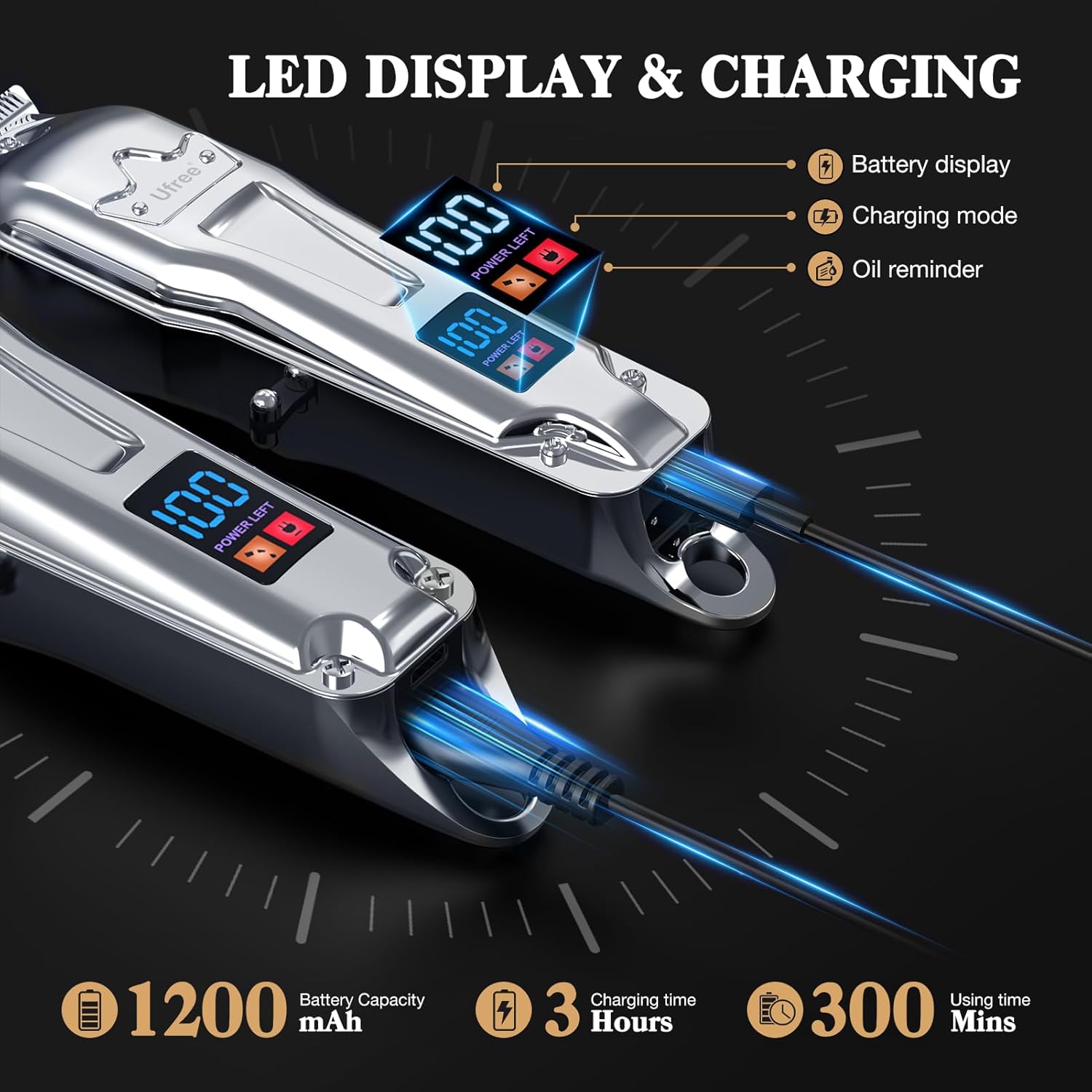 Hair Clippers for Men Professional, Barber Clippers and Trimmers Set, Cordless Hair Clippers for Hair Cutting Kit