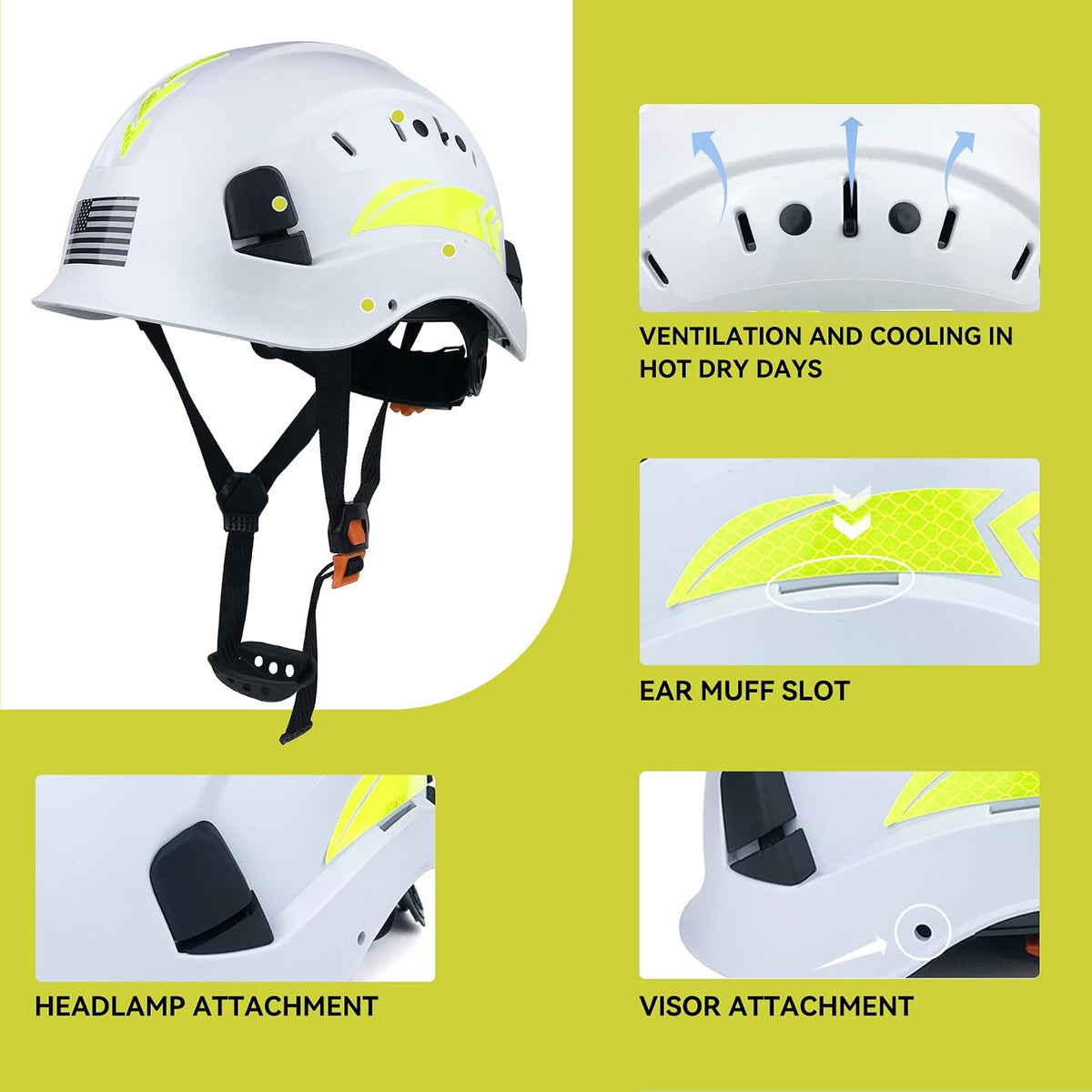 Hard Hat with Chin Strap Construction Industrial CE EN397