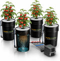 DWC 4‑Bucket Hydroponic System with Pump & Drip | 5 Gallon Capacity, 11W Air Pump, Air Stone & Hose, Recirculating