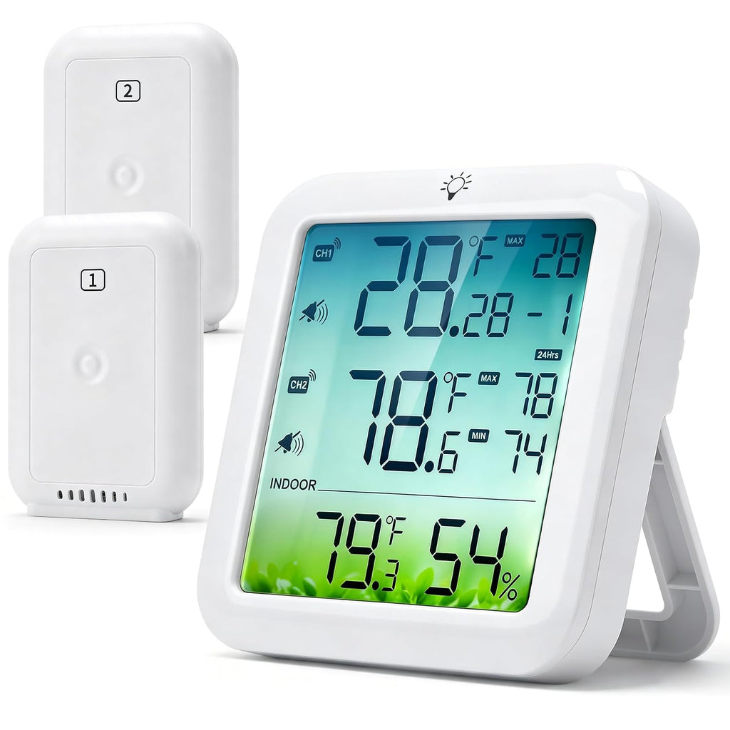 Refrigerator Thermometer with Alarm Freezer Thermometer with 2 Probes