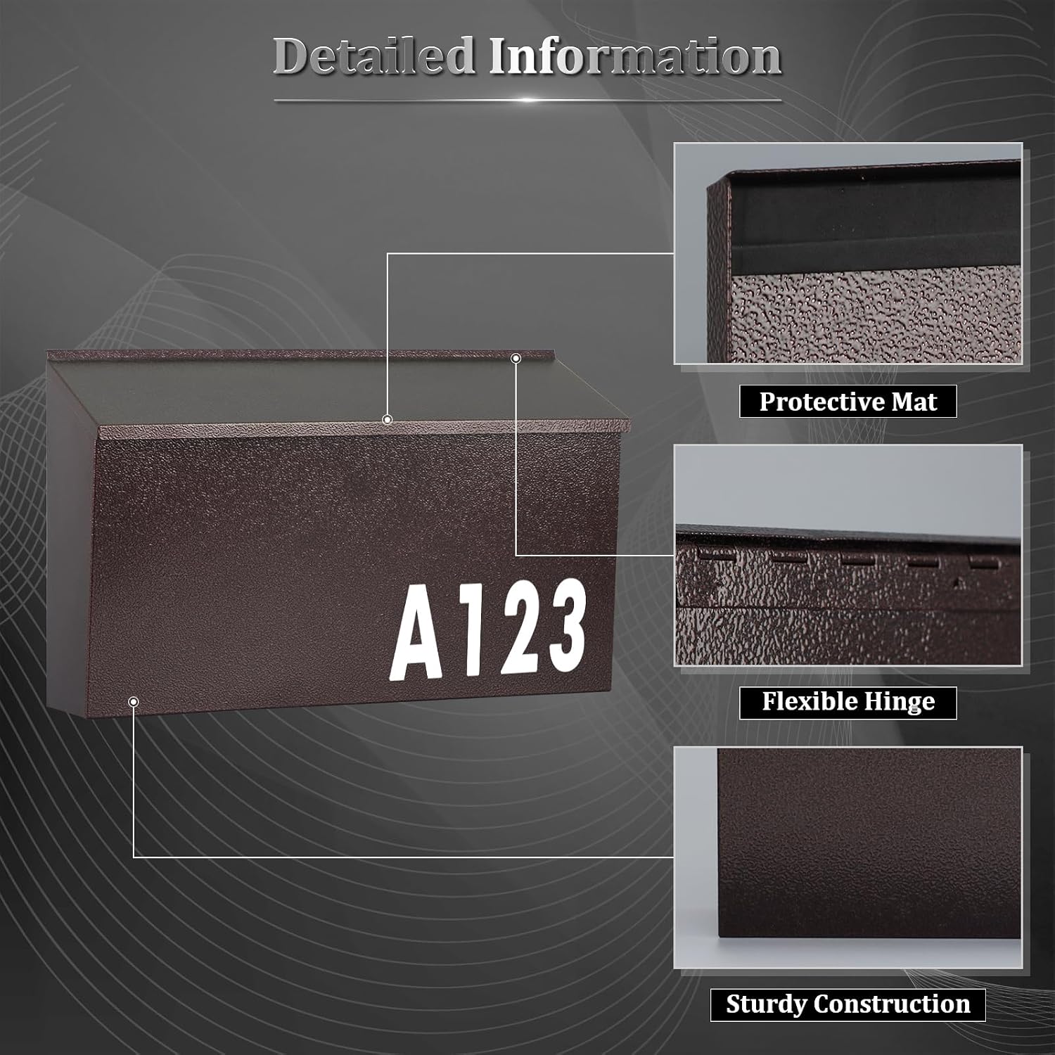 Wall Mount Mailbox for Outside Rust Proof Galvanized Steel, Bronze | Receives letters, magazines, parcels