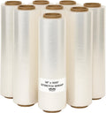 18" x 1500' Stretch Wrap – 90 Gauge Clear Blown Film – 8 Rolls (12,000ft Total) – Extra Heavy-Duty Pallet Wrap for