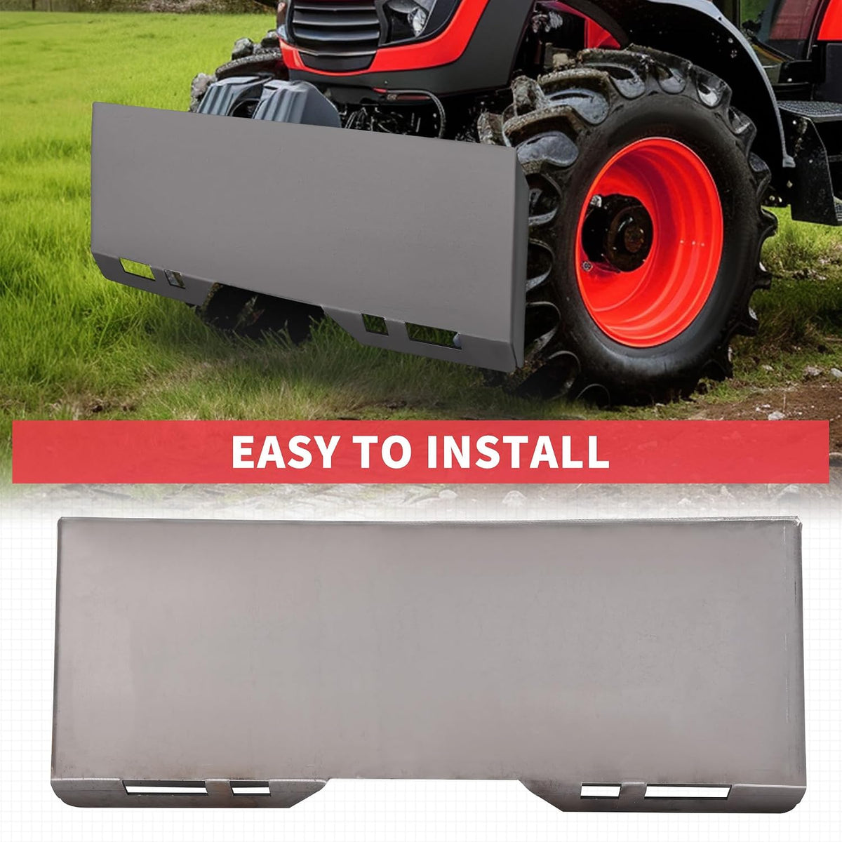 1/4" Skid Steer Attachment Plate Compatible with Bobcat Kubota | Quick Attach Mount Plate;Fit for Skid Steers and