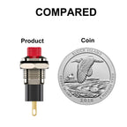DIYhz Push Button Switch, Self-Locking Mini Switches Latching 10mm Round DC24V 0.5A Black Cap 5PCS