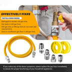 UPGRADED 48" Dryer Gas Line Kit for Gas Dryer Stove Range 5/8" OD(1/2" ID)