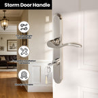 Storm Door Handle Complete Set,Mortise Keyed Lever Mount Latch withDeadbolt