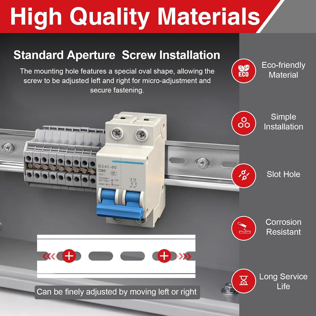 7PCS Aluminum DIN Rail, 200mm x 35mm x 7.5mm Slotted