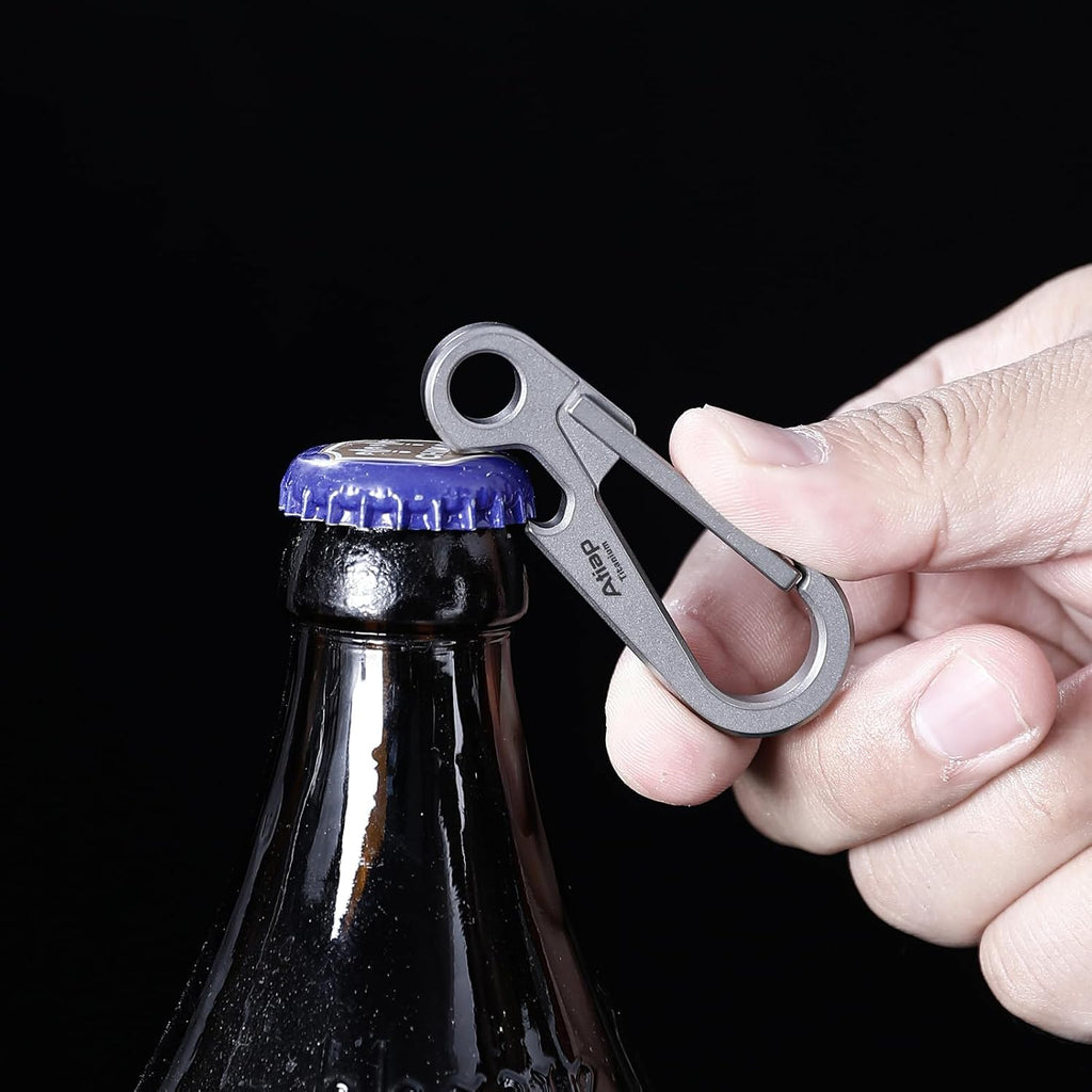 Titanium Keychain Clip, Minimalist Key Ring Organizer with Built-in Bottle Opener, Lightweight Quick Release Key
