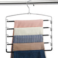 Pants Hangers Non Slip 3 Pack Space Saving Hangers Multi-Layer Swing Arm Pants Hanger Stainless Steel Space Saver