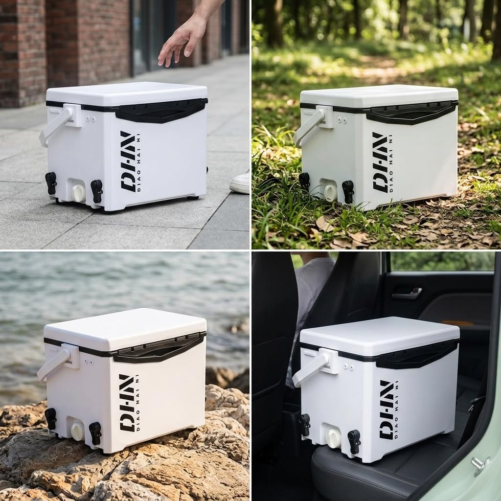 Insulated Fishing Tackle Box and Portable with Seat Function for Anglers and Outdoor Enthusiasts, for Outdoor Use