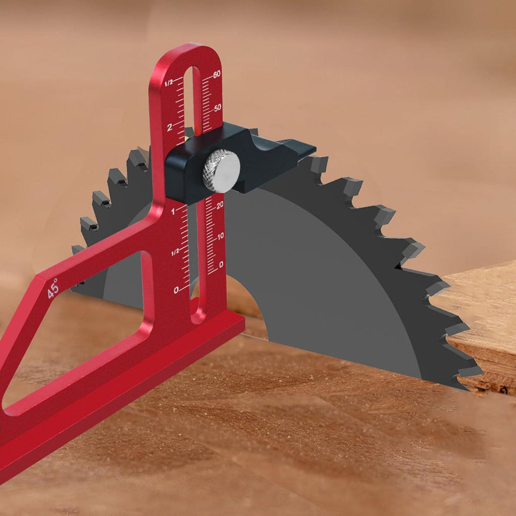 Woodworking Height Gauge, 0 to 60mm 45° Tablesaw Depth Measuring Ruler, Woodworking Setting Gauge Depth Gauge for Router Table Drill, Table Saw