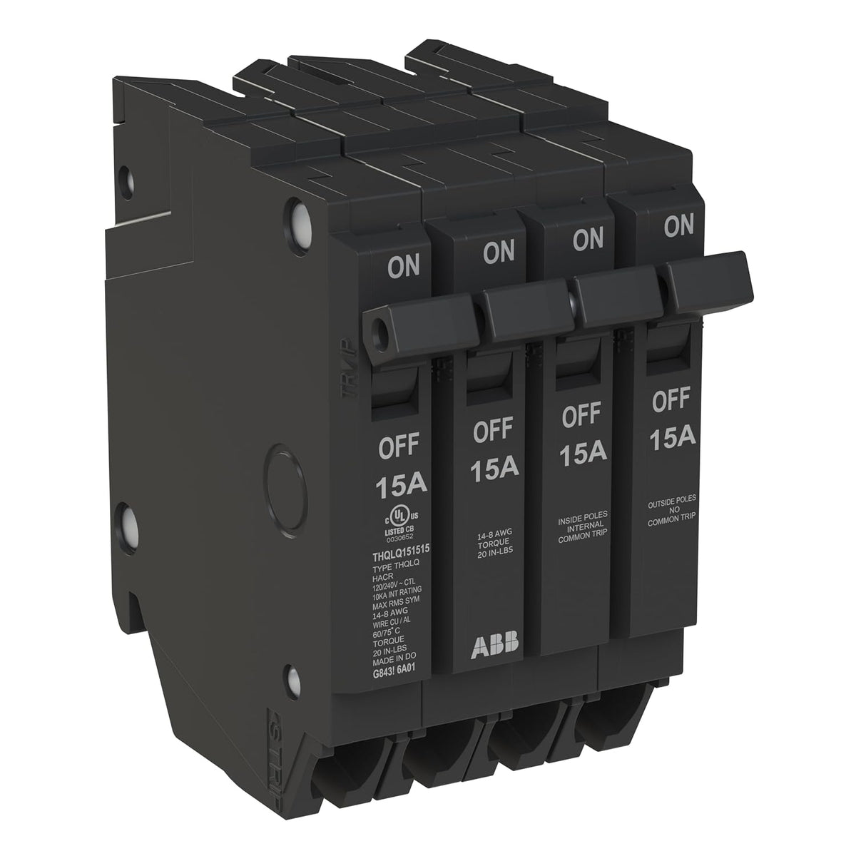 ABB Q-Line THQLQ151515 • Quad Circuit Breaker • 120/240 VAC