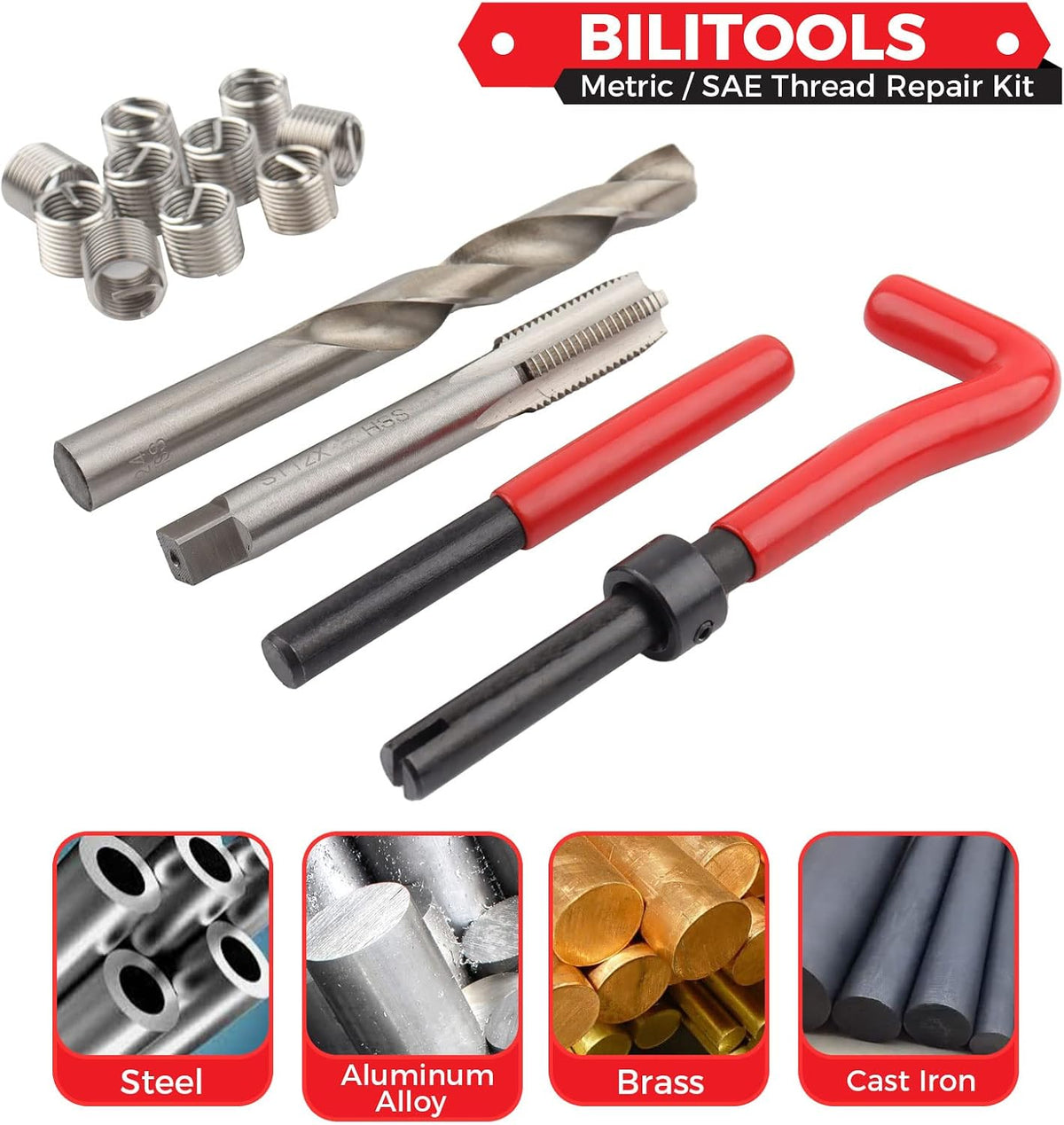 BILITOOLS Helicoil Thread Repair Kit SAE