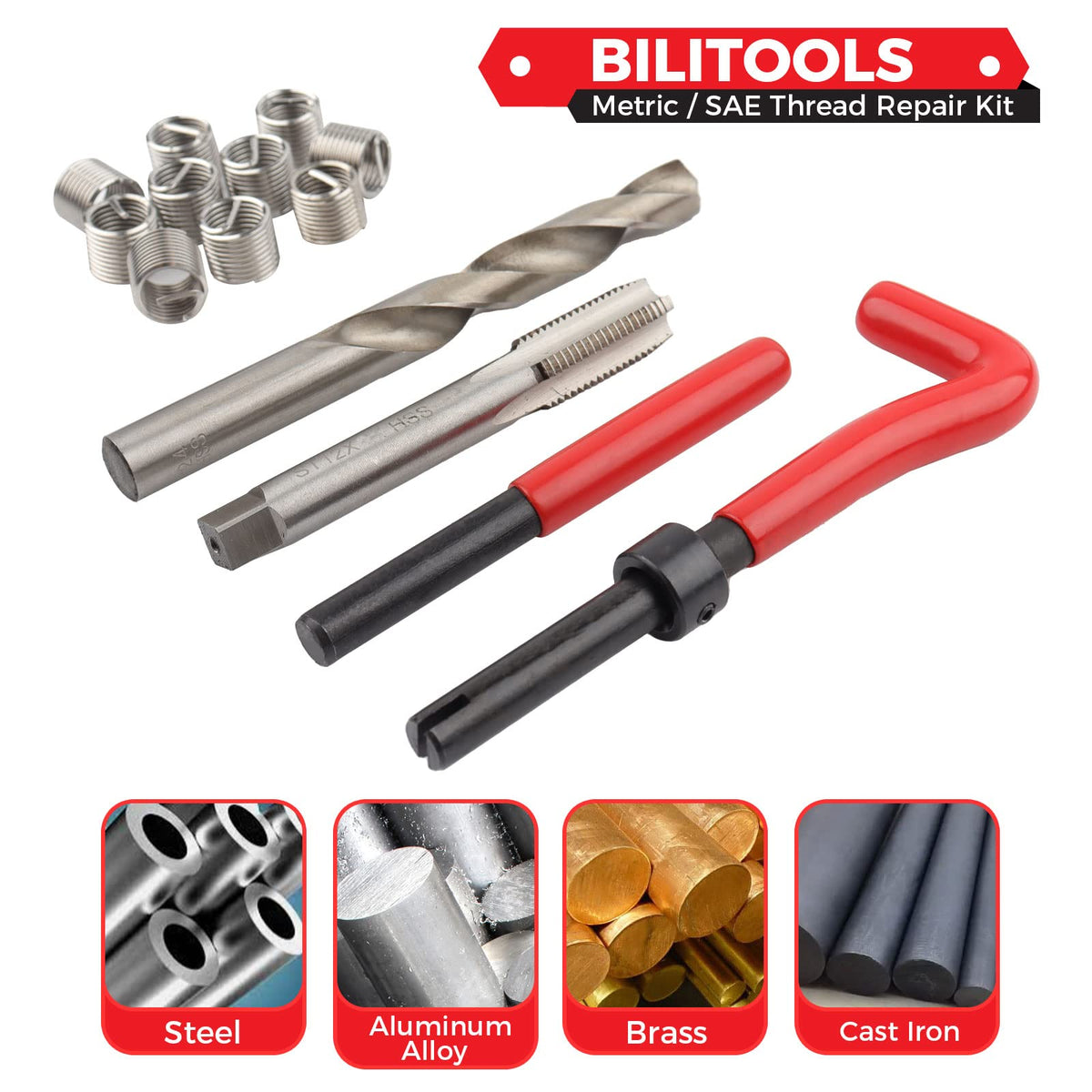 BILITOOLS Helicoil Thread Repair Kit Metric