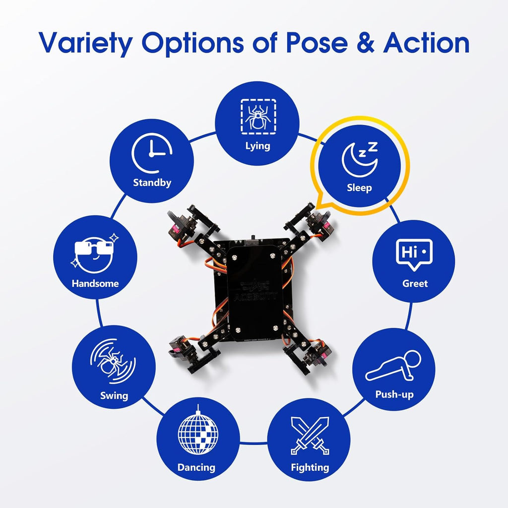 STEM Robotics Science Kits for Adults, ESP8266 Spider Robot Building Kit, App Remote Control, Walking Crawling Fun