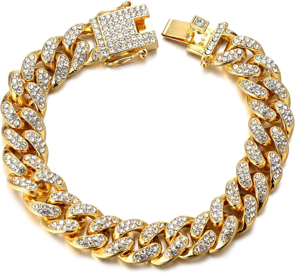 Gold Chain for Men - The Royal - Iced Out 14/20MM Gold/Platinum White/Rose Gold/Rhodium Black Cuban Link Chain