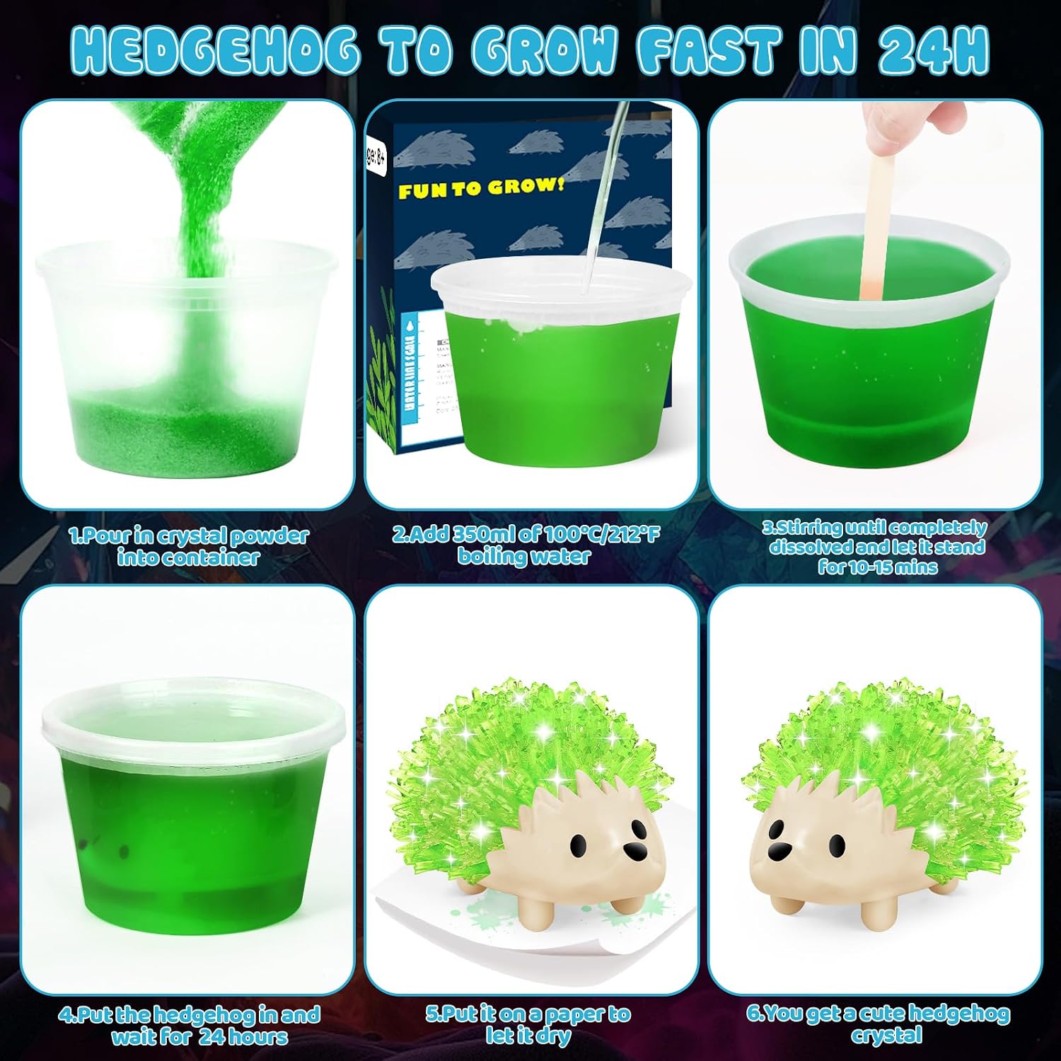 Crystal Growing Kit,Science Kits for Kids Age 8-12,DIY Science Experiments Lab Learning & Educational Toys,STEM