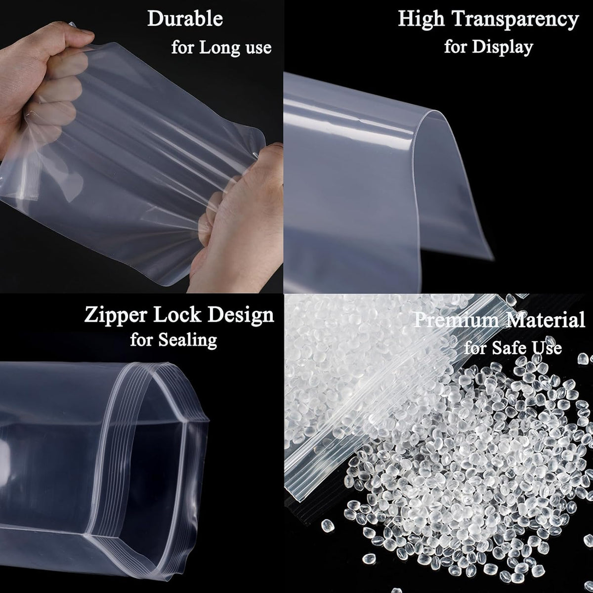 Small Plastic Bags 1" x 2" 500pcs for Tiny Items Storage & Packaging