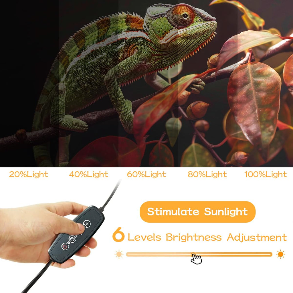 LED UVB Light for Reptile with Timer & Dimmer, 11 Inch