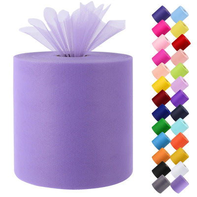 Tulle Fabric Roll, 6” by 200 Yards Tulle Roll(Lavendar)