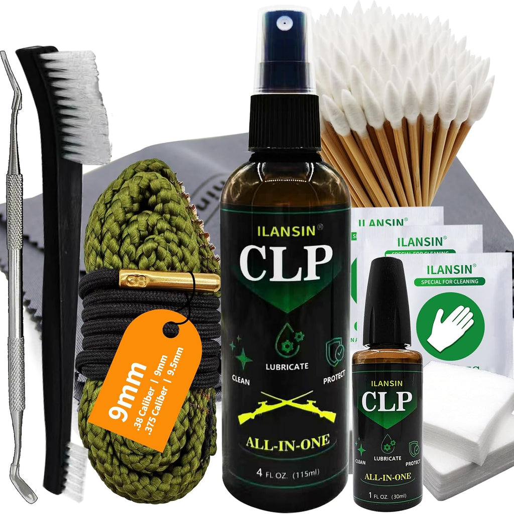 Bore Cleaner CLP Oil Needle+Spray,Gun Cleaning Kit for 12Ga / 5.56 / 9mm Gun Cleaning Snake,Gun Cleaning Supplies
