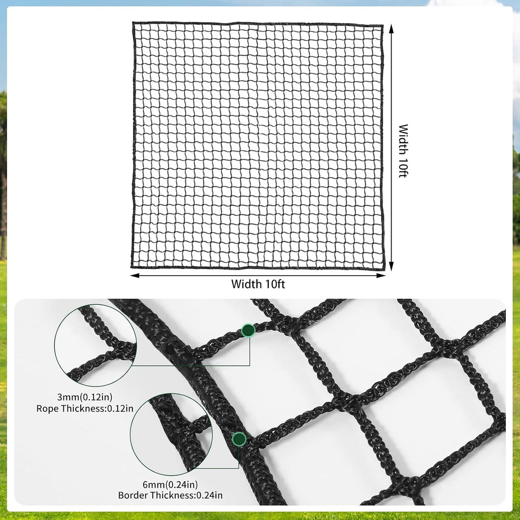 Golf Practice Net, 10Ft/15Ft/20Ft Golf Hitting Nets Heavy Duty Nylon Golf Netting for Garage Backyard