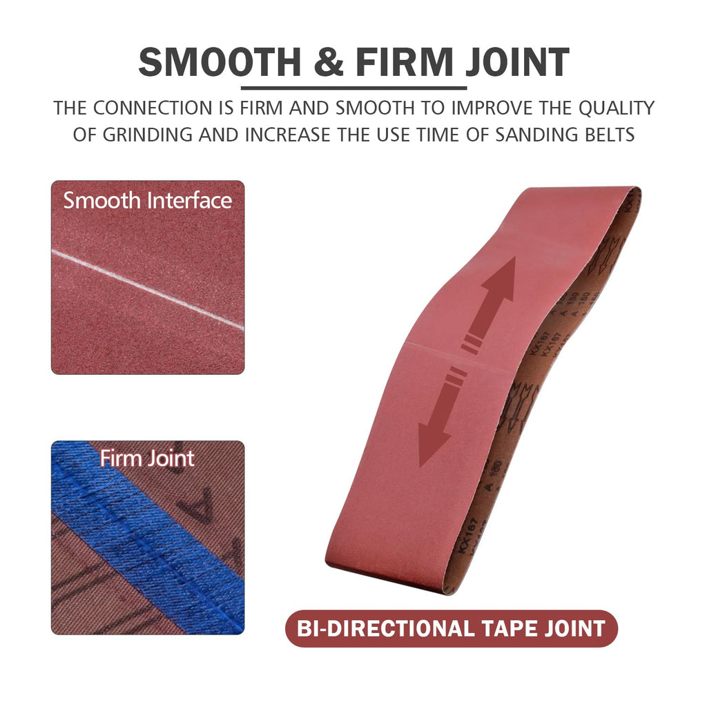 6 x 48 Sanding Belts 120 Grit,6 Pack