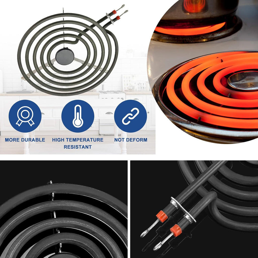Upgrade MP22YA 4 Pack Electric Range Burner Element Unit Set Include 2 x MP21YA 8" Stove Burner & 2 x MP15YA 6" Stove Burner Element Fit for Frigi-daire Whirl-pool Ken-more Range Stove By Fetechmate