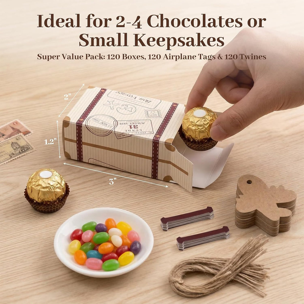 120 PCS Mini Suitcase Party Favor Box, Suitcase Favor Boxes