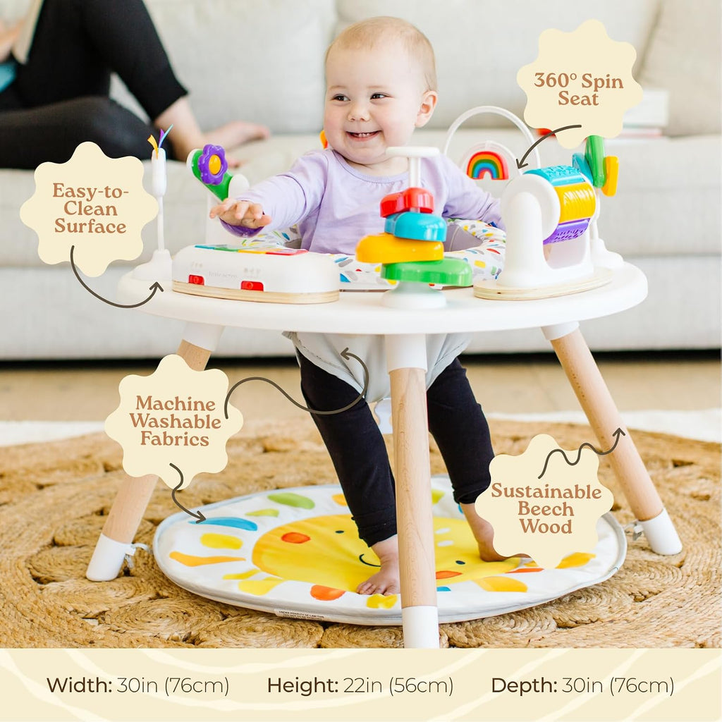 4-in-1 Baby Activity Center | Montessori-Inspired Design | 8 Interactive Toys | Tummy Time, Exersaucer & Toddler
