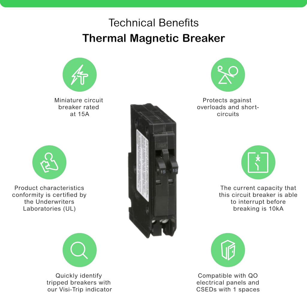 Square D by Schneider Electric Square D - QO1515C Circuit Breaker, 15 amp
