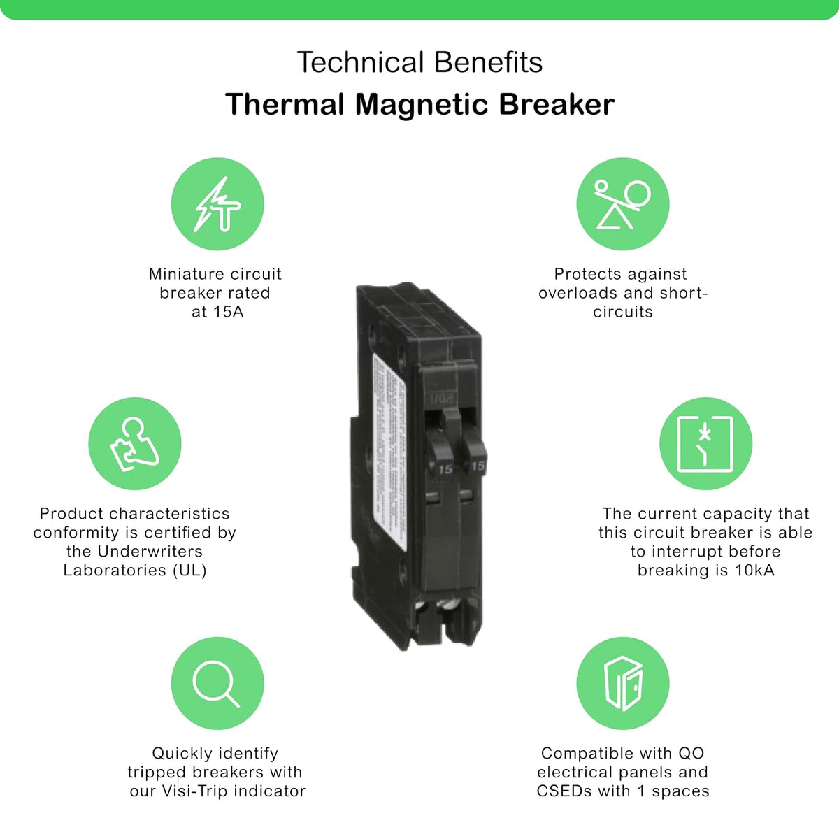 Square D by Schneider Electric Square D - QO1515C Circuit Breaker, 15 amp