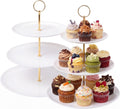 2 Pack 3 Tier Cupcake Stand, White Melamine Tiered Serving Tray