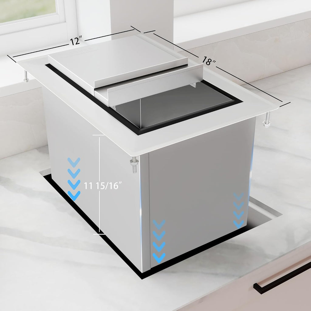 HARDURA Drop-in Stainless Steel Ice Bin