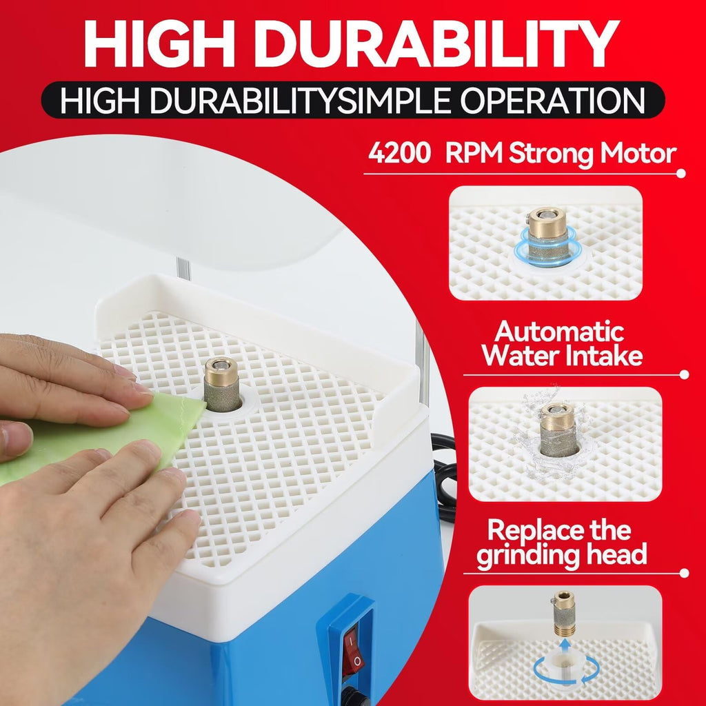 34Piece Stained Glass kit,Stained Glass Grinder&Automatic Water Filling