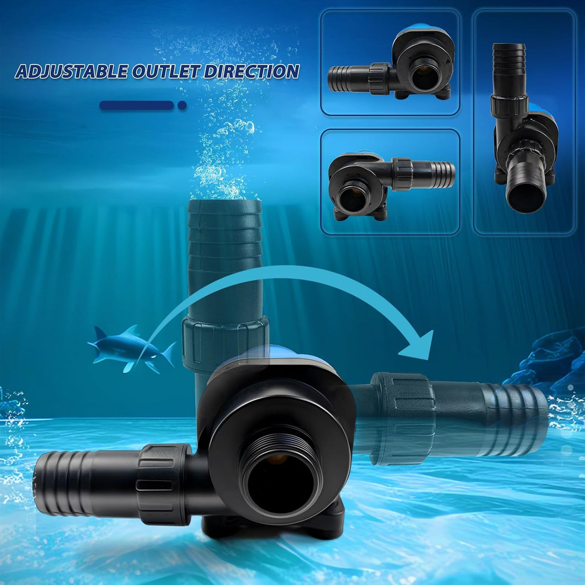 DC 24V CHS-1500 9W Return Pump 385GPH 9.1ft Durable with Controller for Fish Tank, Aquarium