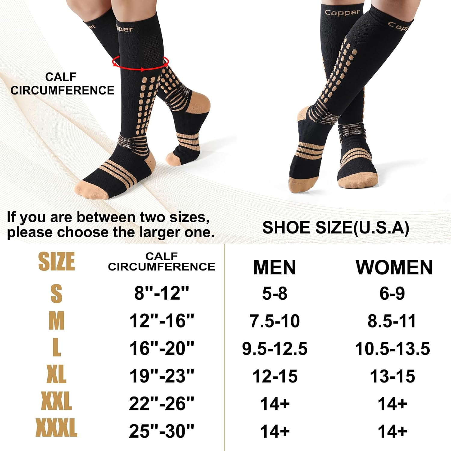 Professional Compression Socks for Women Men Circulation, 20-30 mmHg