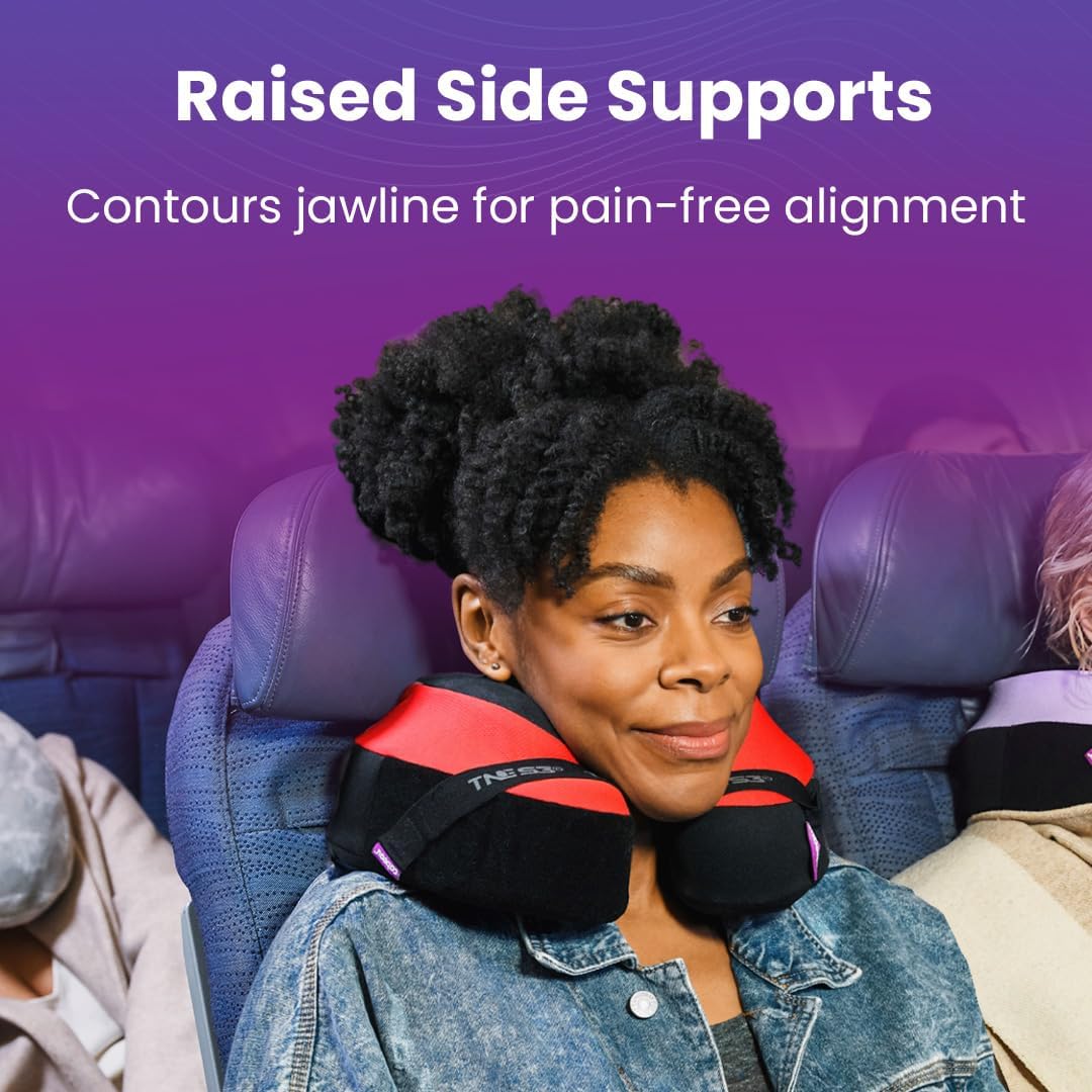 TNE S3 Travel Neck Pillow, Berlin Grey | Memory Foam, Attachment Straps, 360-Degree Support