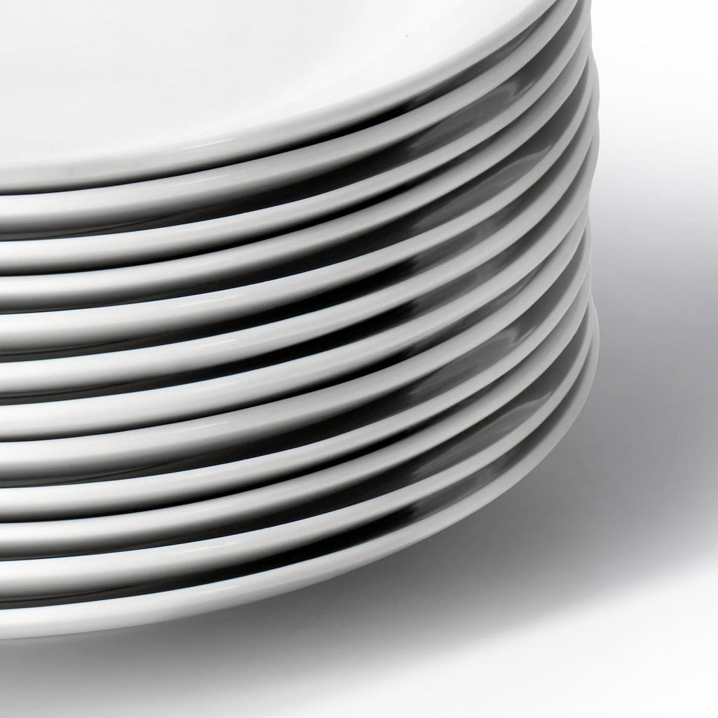 Professional Kitchen 12 Piece Porcelain Dinnerware/Tableware Set (Round Dinner Plate White)