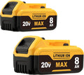 8.0Ah Compatible with DeWalt 20V Max Battery