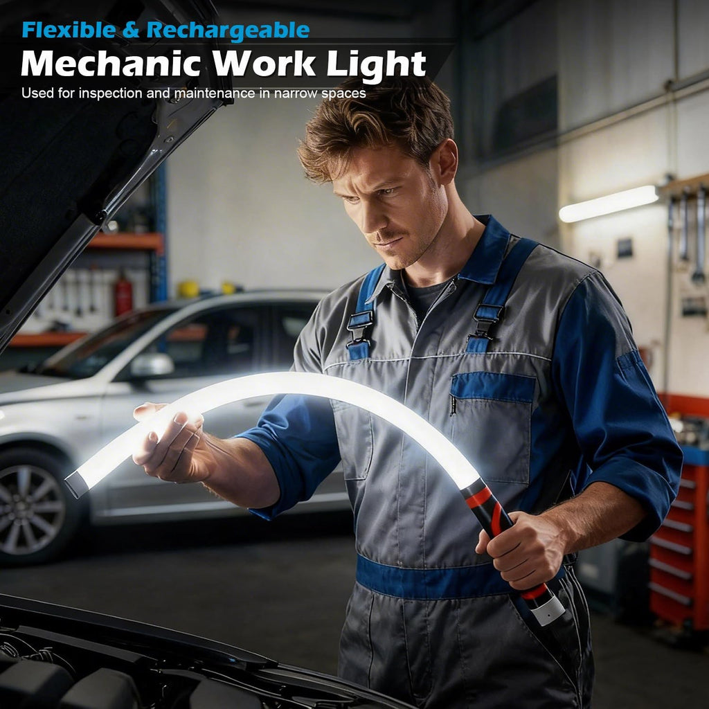 Flexible LED Flashlight Stick, 27" Bendable Mechanic Work Light High Lumen Professional Light 3 Lighting Modes