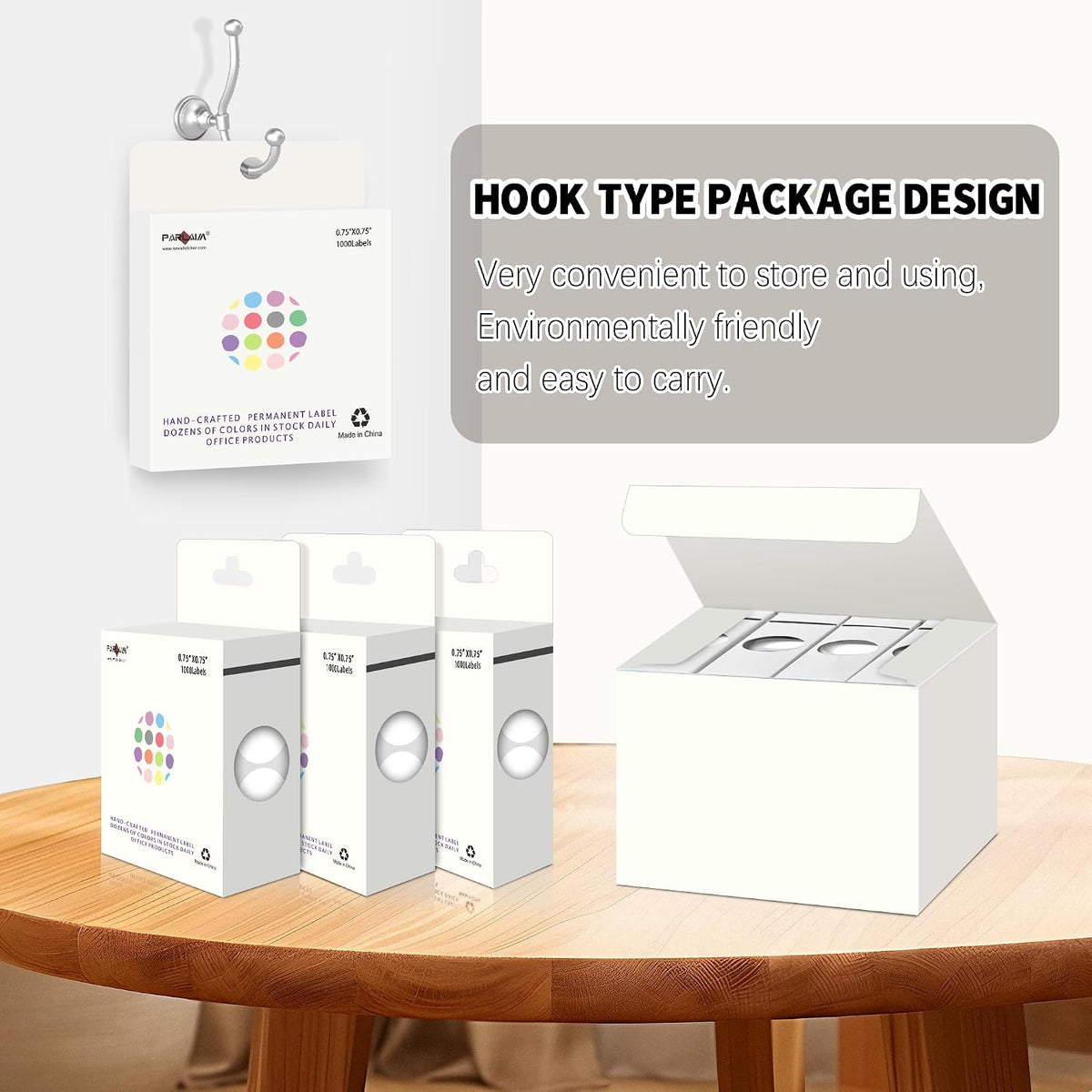 0.75 inch Colored Dot Stickers 4 Rolls 4000pcs White Round Marking Label