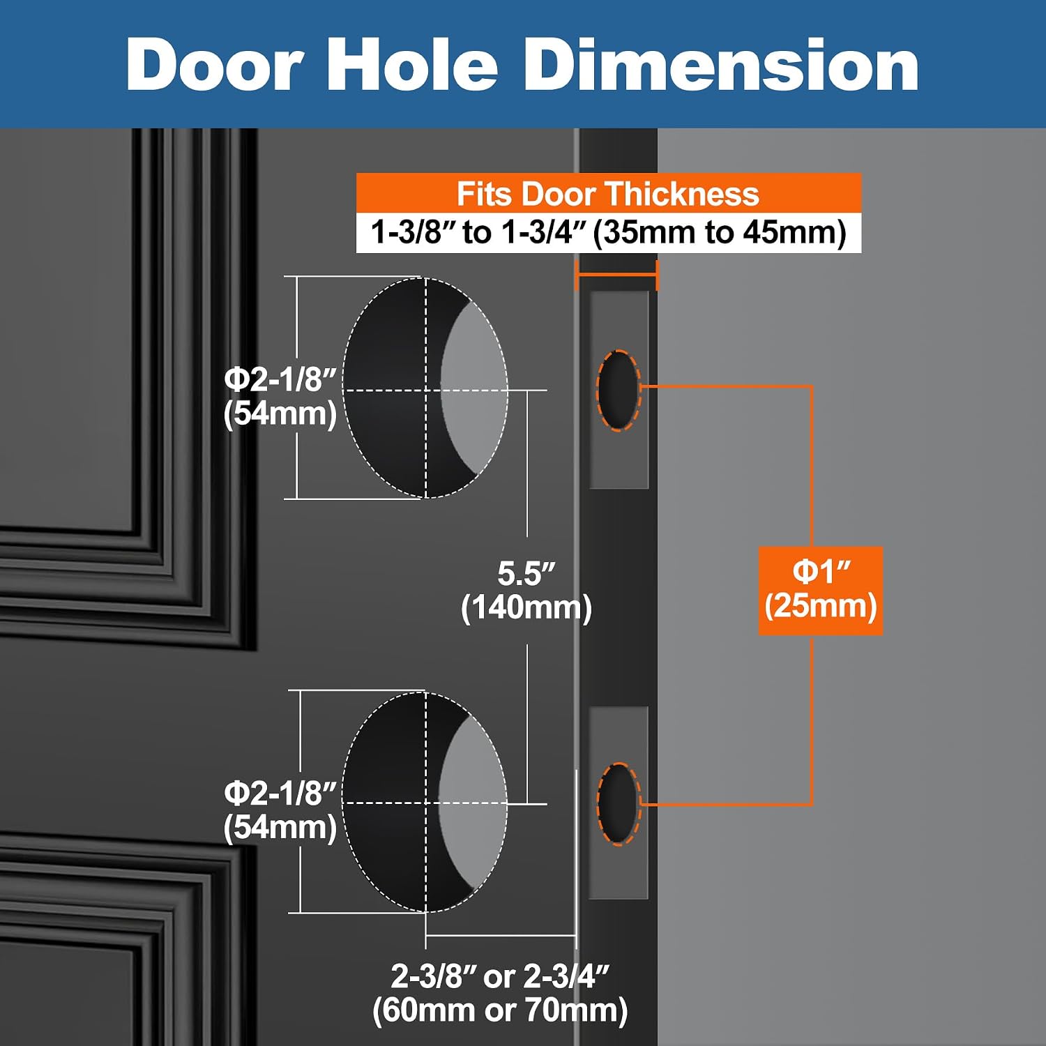 Keyed Same Exterior Door Knob and Single Cylinder Deadbolt Combo Set, Keyed Alike Entry Door Knobs with Lock and Keys