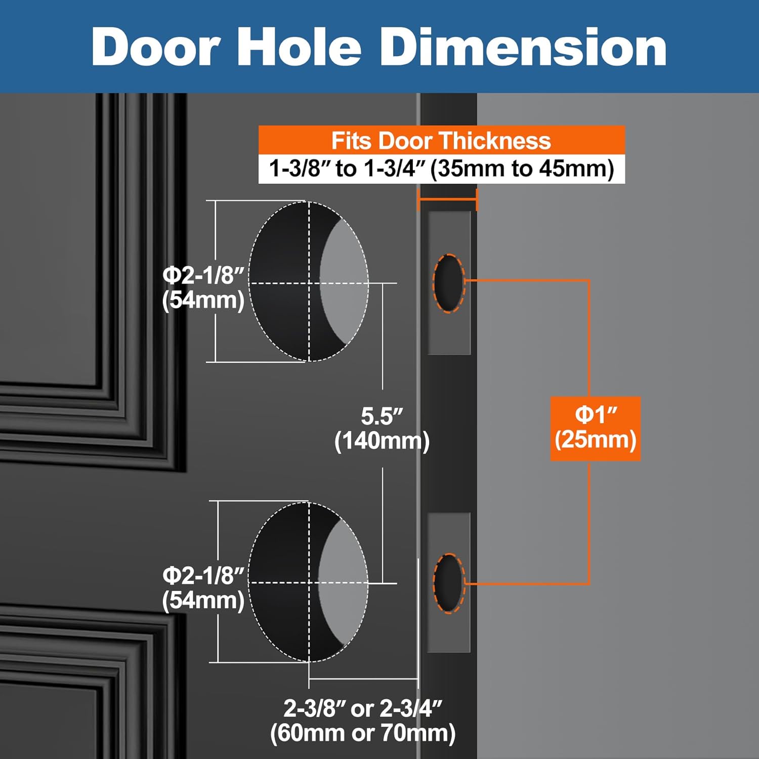 2 Pack Keyed Same Exterior Door Knobs and Single Cylinder Deadbolts Combo Set, Keyed Alike Entry Door Knobs with